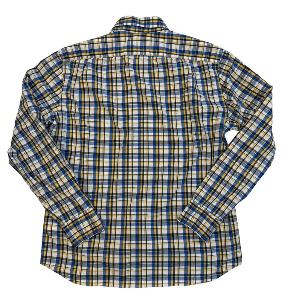 J Crew Mens‎ Slim Fit Plaid Button Down Shirt Long Sleeve Flex Washed Size L